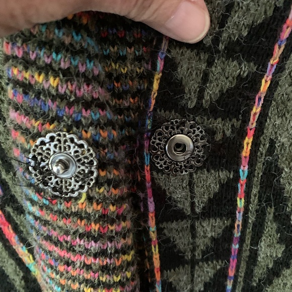 CREATION | Wool Blend Aztec Style Cardigan | Sz Sm - Picture 3 of 11